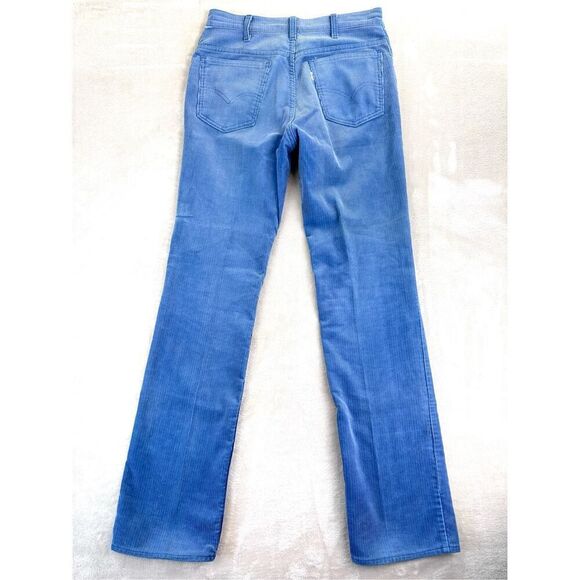 Vintage 70s Levi's Pants Mens 30x33 Blue Corduroy Flare Bootcut Trousers Belgium - Picture 4 of 10